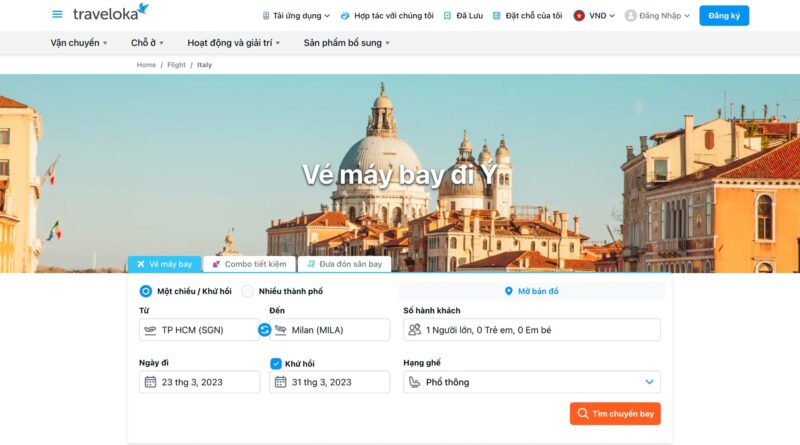 vé máy bay đi ý